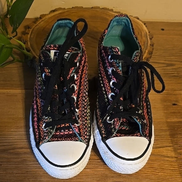 Converse Multicolor Knit Sneakers with Black and White Accents - Picture 2 of 5